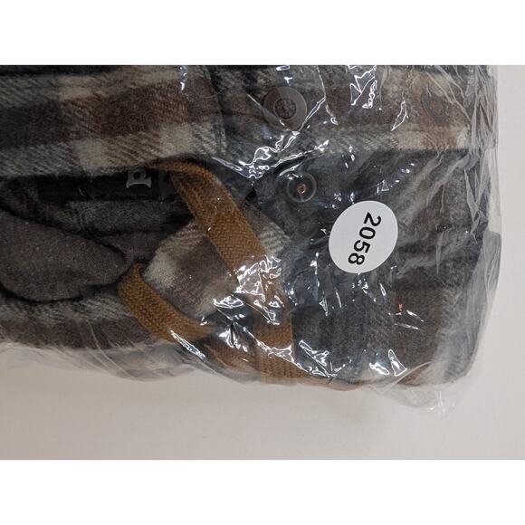 Prana Bolster Wool Blend Flannel Hooded Jacket Mens Medium Gray Plaid - Picture 11 of 11